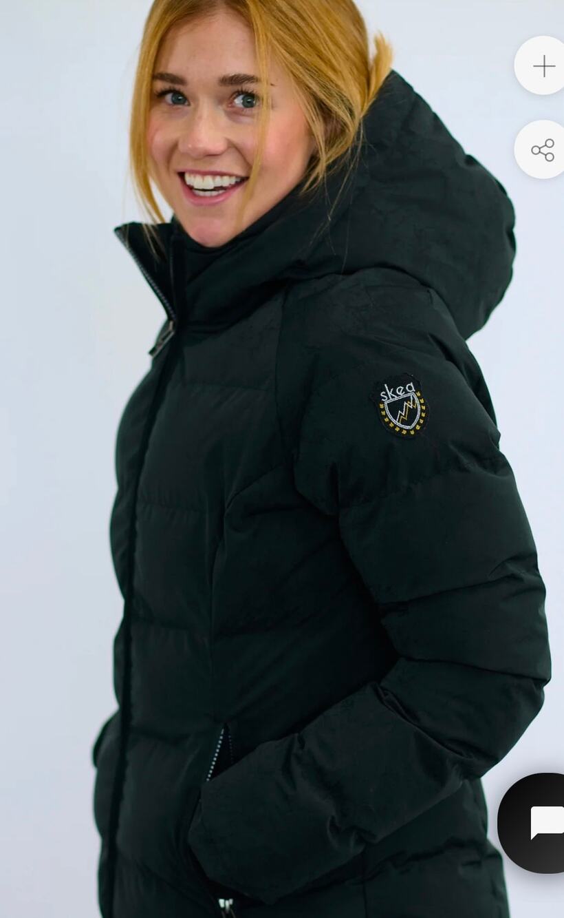 Skea Limited NWT Re-Anna Parka Coat in Black Crackle size 12